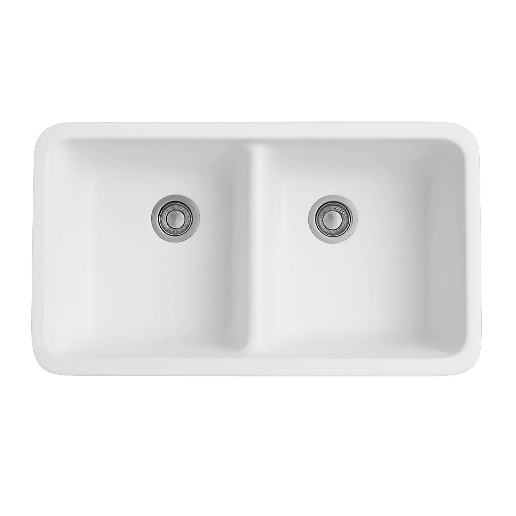 Évier double bac A-101 en Solid Surface — vue 3