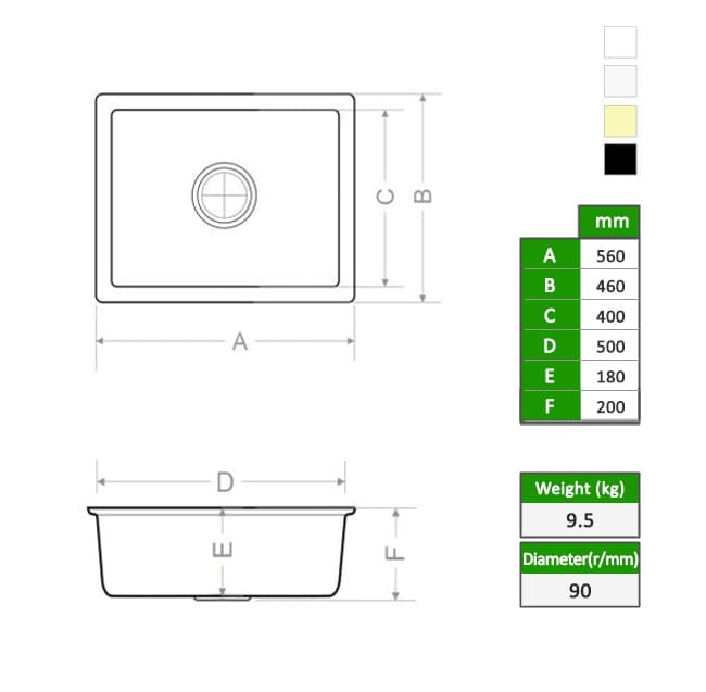 Évier encastré en Solid Surface – Modèle C-302 — vue 4