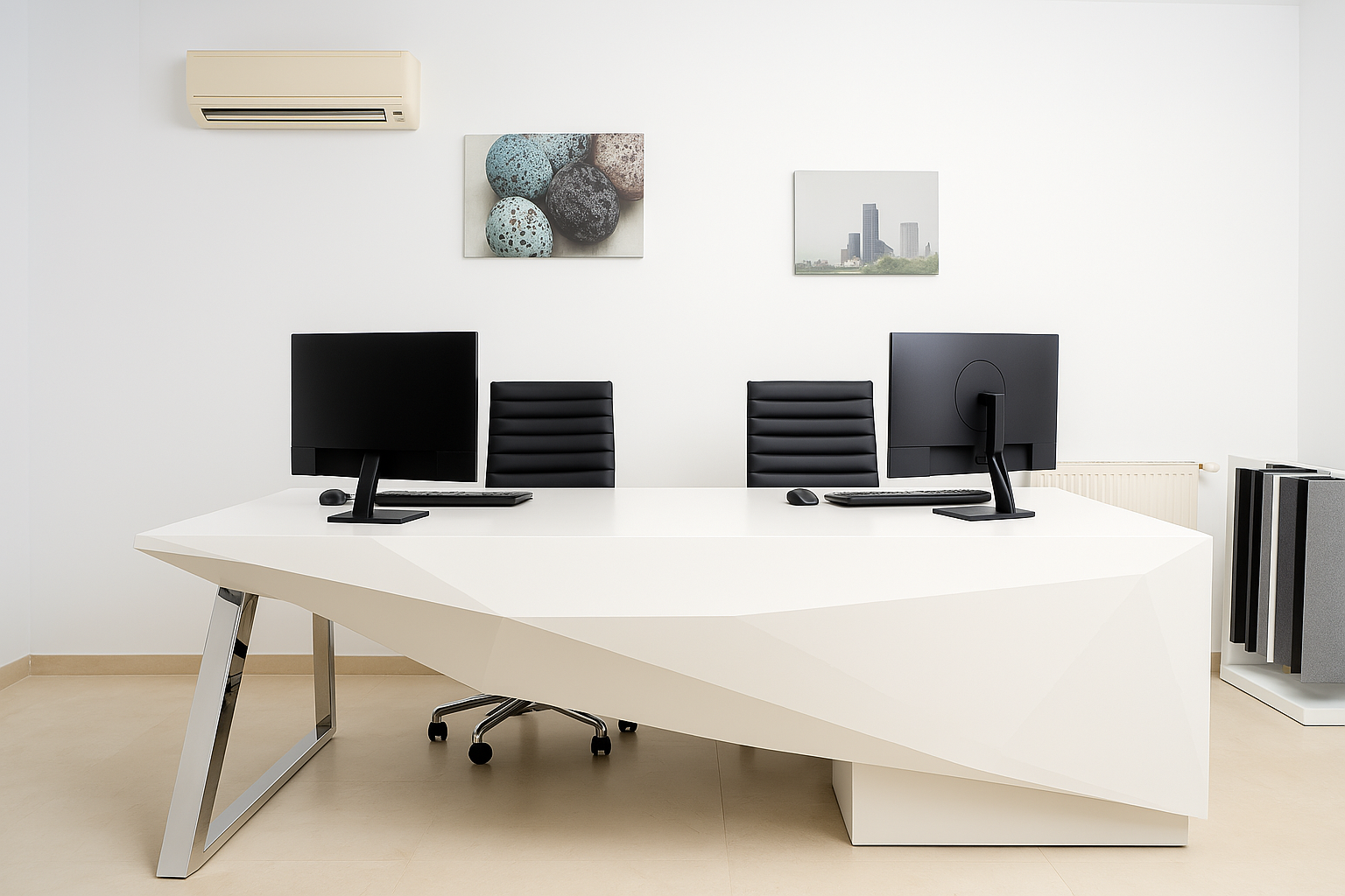 Réception bureau en Solid Surface