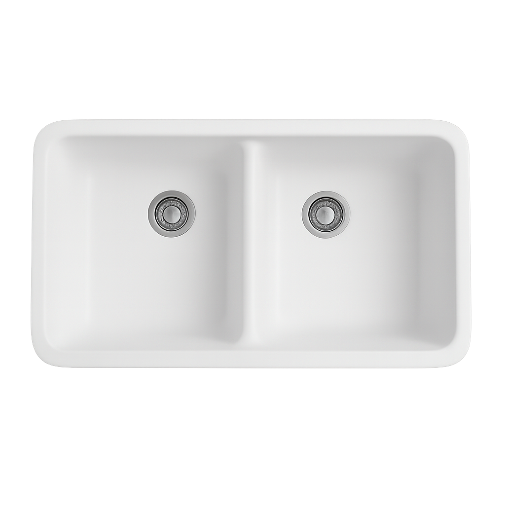 Évier double bac A-101 en Solid Surface — vue 3